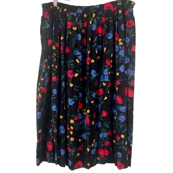 Alfred Dunner Vintage Floral Pleated Full Midi Skirt Plus Size 18W - Picture 1 of 8